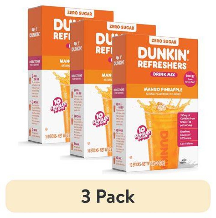 The&nbsp;Mango Pineapple Dunkin&rsquo; Refresher&nbsp;can be combined with your choice of green tea, coconut milk or lemonade